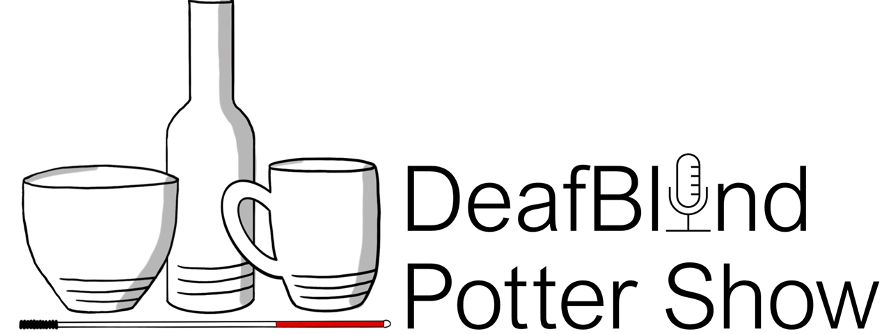DeafBlind Potter Logo with a Mic for the letter i in blind